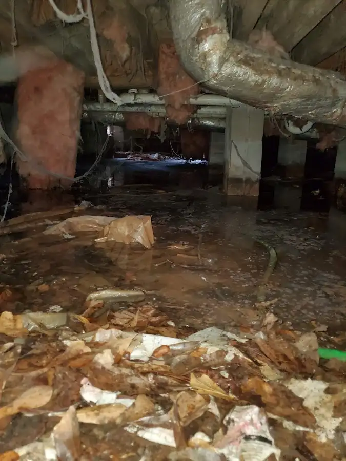 Crawl space flood assessment for Commercial Water Damage Restoration in Janesville