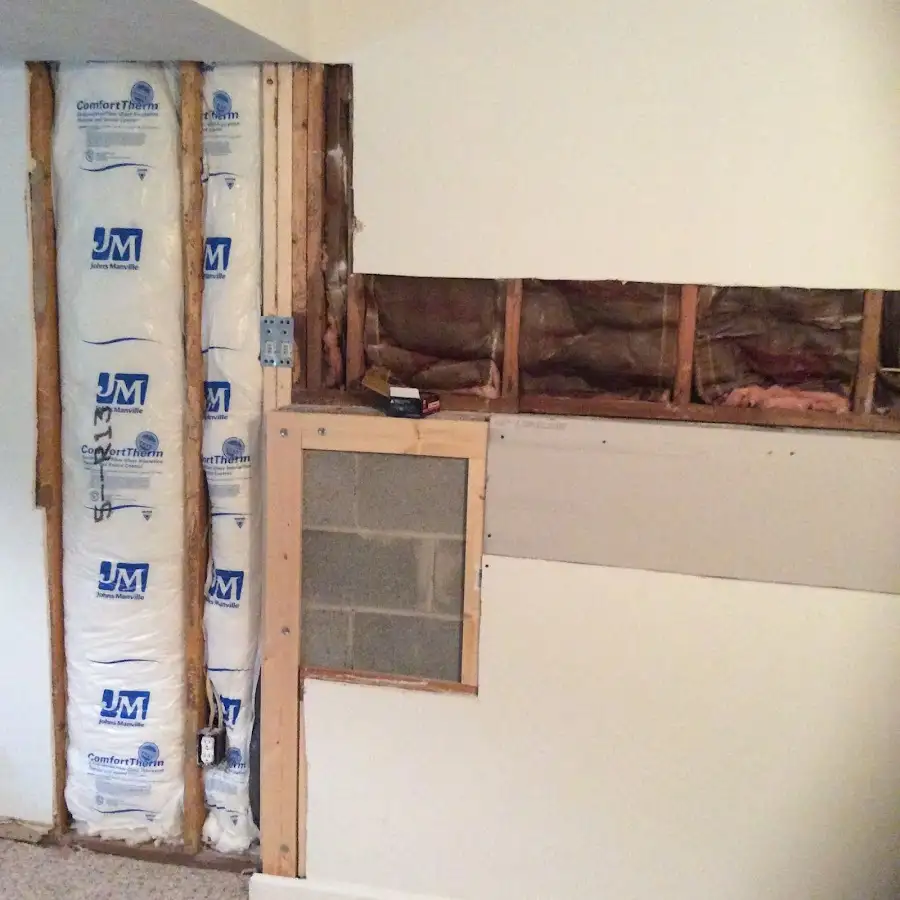 Wall insulation replacement during Contents Cleaning & Restoration in Janesville